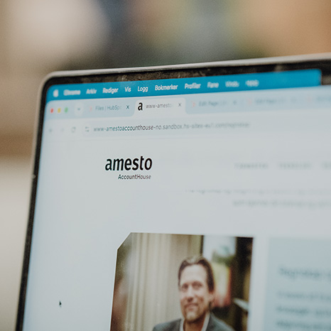 amestos hemsida på datorskärm amestos hemsida på datorskärm